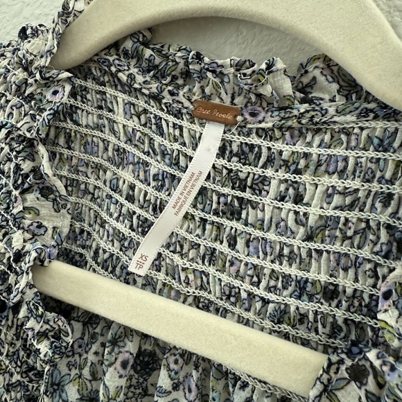 Free People Floral Smocked Blouse - Picture 2 of 7